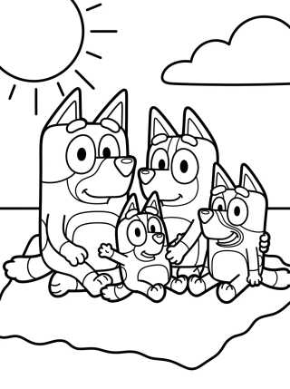 Desenho de Heeler Family Together para colorir e imprimir grátis