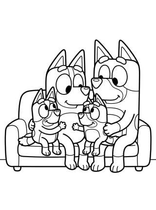 Desenho de Chilli Mom and Heeler Family para colorir e imprimir grátis