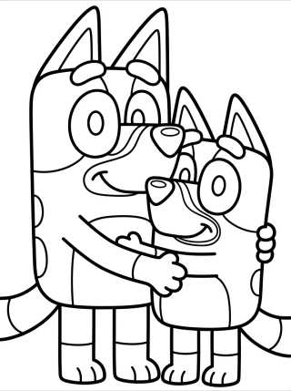 Desenho de Mom Chilli and Bluey para colorir e imprimir grátis