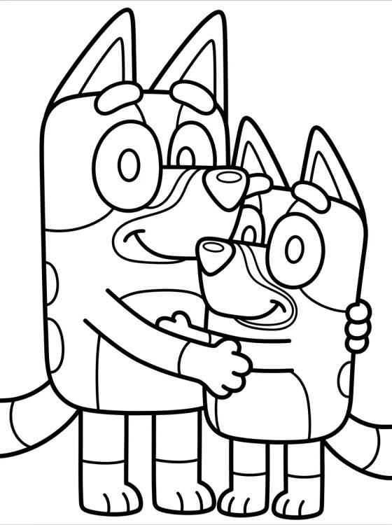 Desenho de Mom Chilli and Bluey para colorir e imprimir grátis