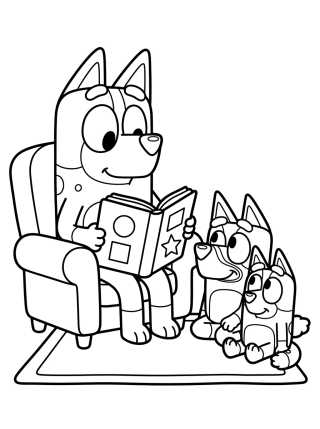 Desenho de Mom Chilli Reading a Story para colorir e imprimir grátis