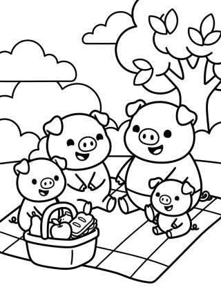 Coleção de desenhos para colorir: Peppa Pig Family