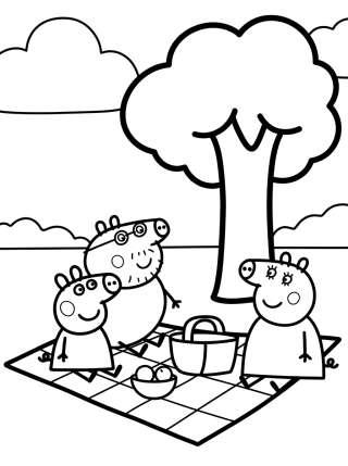 Coleção de desenhos para colorir: Peppa Pig Family