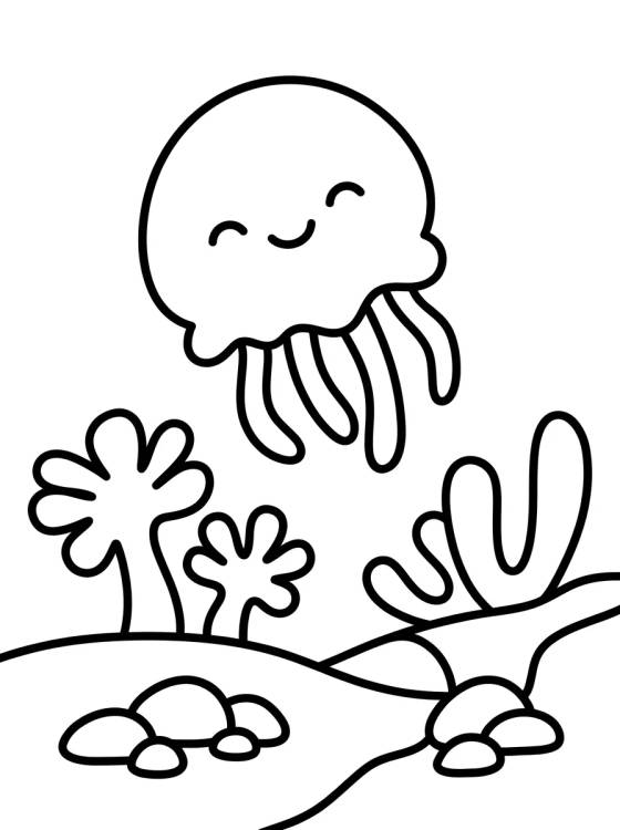 Desenho de Jellyfish Fields para colorir e imprimir grátis