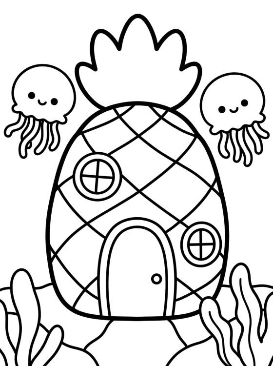 Desenho de Pineapple House in Bikini Bottom para colorir e imprimir grátis