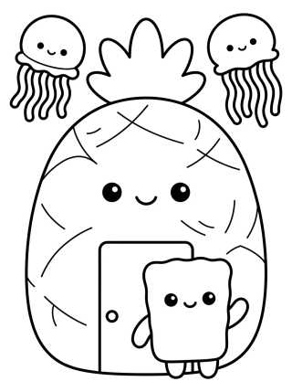 Desenho de SpongeBob's Pineapple House para colorir e imprimir grátis