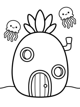 Desenho de SpongeBob's Pineapple House para colorir e imprimir grátis