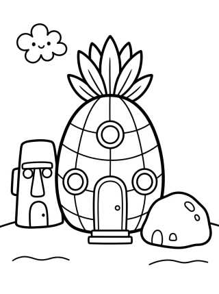 Desenho de Pineapple House in Bikini Bottom para colorir e imprimir grátis