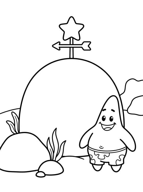 Desenho de Patrick Star's Rock House para colorir e imprimir grátis