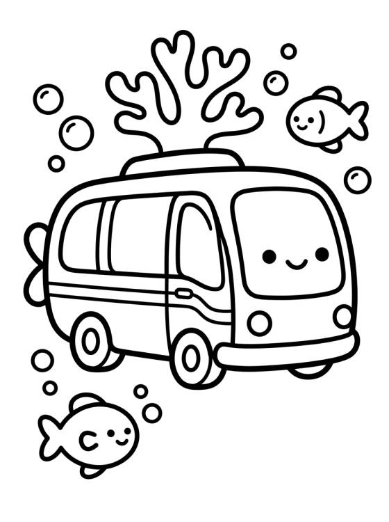 Desenho de Bikini Bottom Submarine Bus para colorir e imprimir grátis