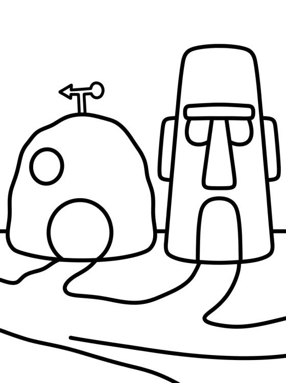 Desenho de Bikini Bottom Street para colorir e imprimir grátis
