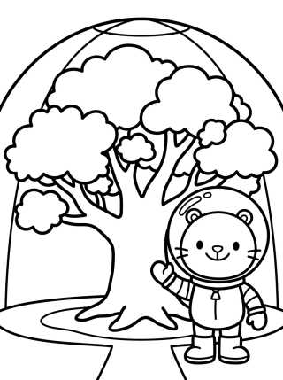 Desenho de Sandy and the Treedome para colorir e imprimir grátis