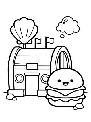 Desenho de Krusty Krab and Krabby Patty para colorir e imprimir grátis