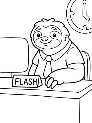 Desenho de Flash at the DMV para colorir e imprimir grátis