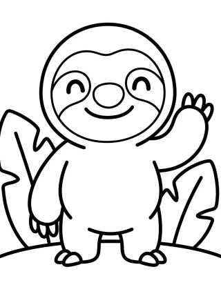 Desenho de Flash the Sloth Waving Slowly para colorir e imprimir grátis