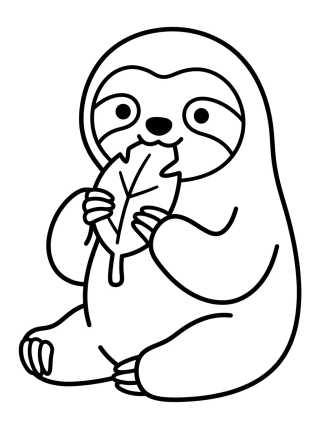 Desenho de Flash the Sloth Eating a Leaf para colorir e imprimir grátis