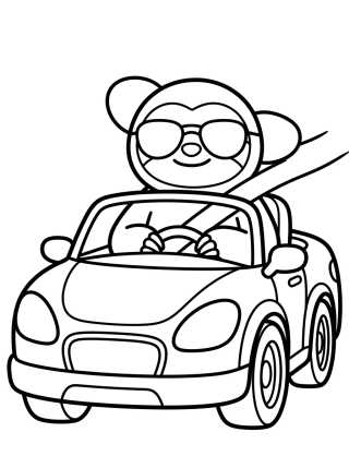 Desenho de Flash Sloth Driving a Sports Car para colorir e imprimir grátis