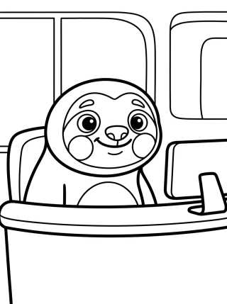 Desenho de Flash the Sloth Smiling at the Counter para colorir e imprimir grátis
