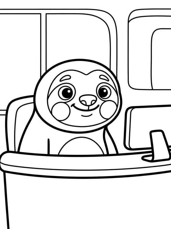 Desenho de Flash the Sloth Smiling at the Counter para colorir e imprimir grátis