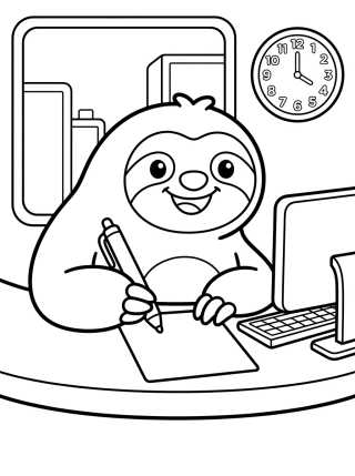 Desenho de Flash Smiling at Work para colorir e imprimir grátis