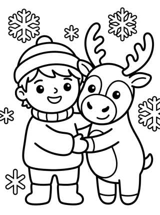 Desenho de Sven and Kristoff Friends para colorir e imprimir grátis