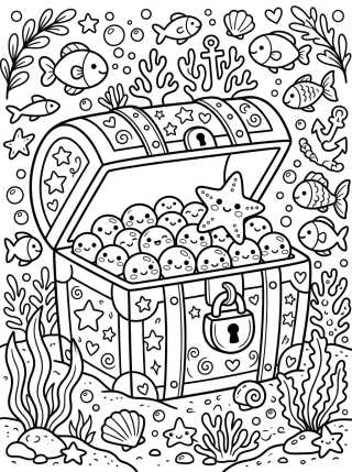 Desenho de Magical Treasure Chest para colorir e imprimir grátis