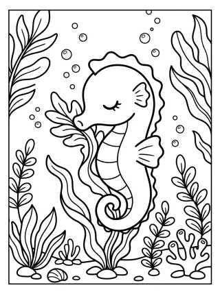 Desenho de Sleeping Seahorse para colorir e imprimir grátis