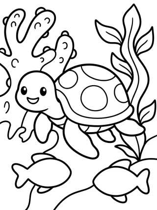 Desenho de Friendly Sea Turtle para colorir e imprimir grátis