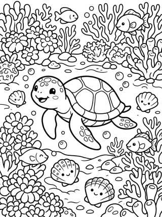 Desenho de Baby Sea Turtle para colorir e imprimir grátis
