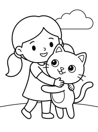 Desenho de Gabby Hugging Pandy Paws para colorir e imprimir grátis