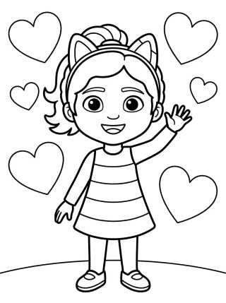 Desenho de Gabby Waving Happily para colorir e imprimir grátis