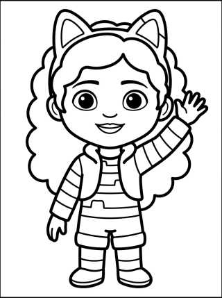 Desenho de Gabby Waving Hello para colorir e imprimir grátis