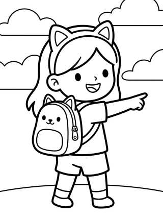 Desenho de Gabby with Magic Backpack Ready for Adventure para colorir e imprimir grátis