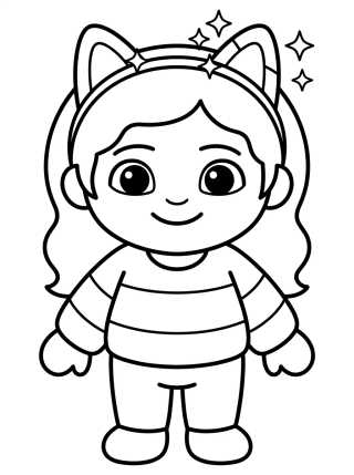 Desenho de Gabby Wearing Her Magic Cat Ears para colorir e imprimir grátis