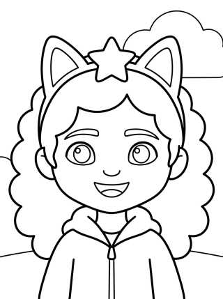 Desenho de Gabby with Kitty Headband para colorir e imprimir grátis