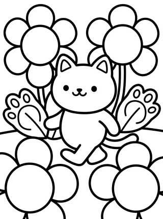Desenho de Gabby in the Kitty Cat Garden para colorir e imprimir grátis