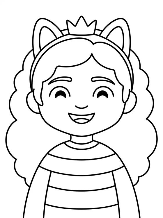 Desenho de Smiling Gabby with Kitty Ears para colorir e imprimir grátis
