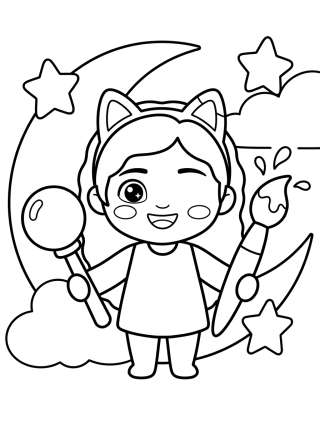 Coleção de desenhos para colorir: Gabby's Dollhouse Coloring Pages