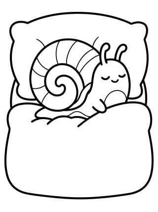 Desenho de Gary Sleeping in His Bed para colorir e imprimir grátis