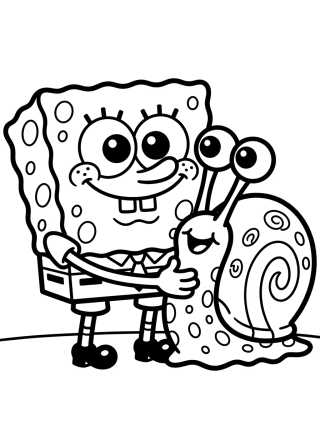 Desenho de Gary and SpongeBob Best Friends para colorir e imprimir grátis
