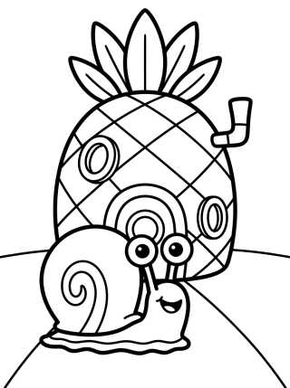 Desenho de Happy Gary in Bikini Bottom para colorir e imprimir grátis