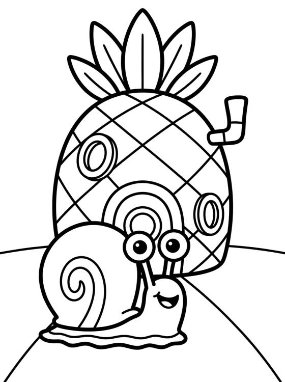 Desenho de Happy Gary in Bikini Bottom para colorir e imprimir grátis
