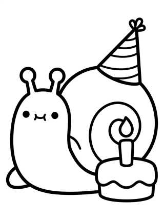 Desenho de Gary the Snail with Birthday Hat para colorir e imprimir grátis