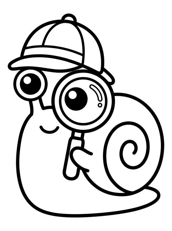 Desenho de Detective Gary the Snail with Hat para colorir e imprimir grátis