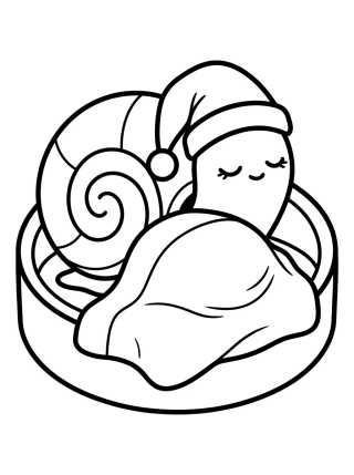 Desenho de Cute Sleeping Gary the Snail para colorir e imprimir grátis