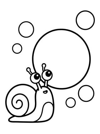 Desenho de Gary the Snail and Bubbles para colorir e imprimir grátis