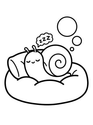 Desenho de Cute Sleeping Gary the Snail para colorir e imprimir grátis