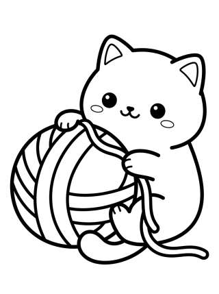Coleção de desenhos para colorir: Cute Cat Coloring Pages