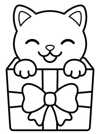 Desenho de Kitten in a Cardboard Box para colorir e imprimir grátis