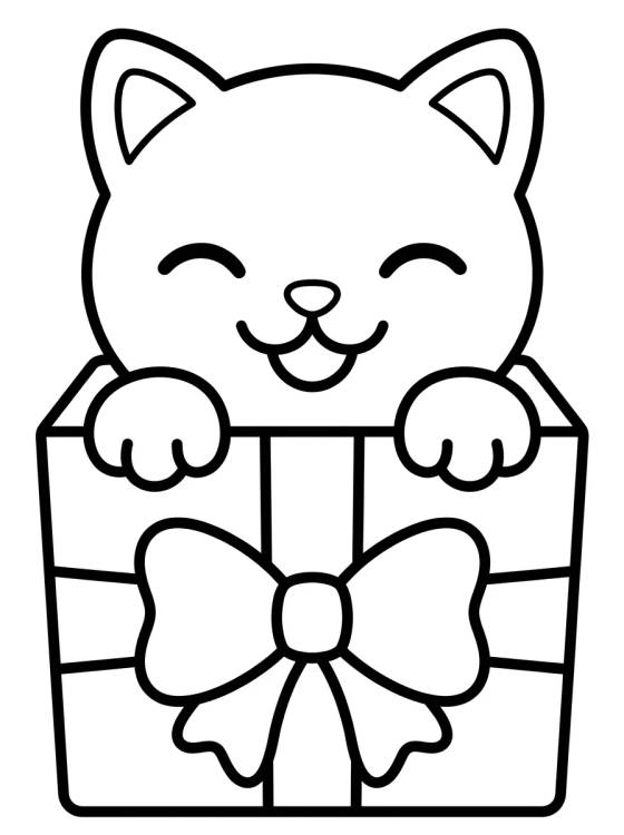 Desenho de Kitten in a Cardboard Box para colorir e imprimir grátis